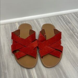 Marc Fisher Red Sandals with Bow Detail
